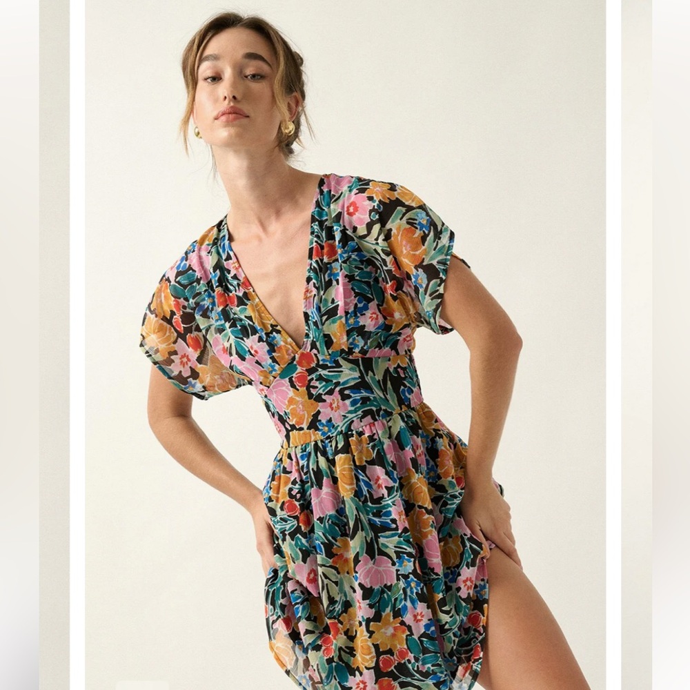 The Felicity Floral Chiffon Mini Dress